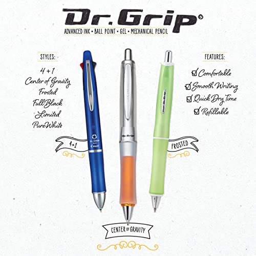 PILOT Dr. Grip Limited Refillable & Retractable Gel Ink Rolling Ball Pen, Fine Point, Metallic Platinum Barrel, Black Ink, Single Pen (36272)