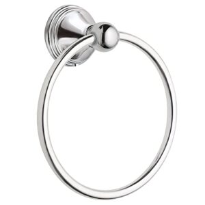 moen preston collection polished chrome bathroom hand-towel ring, wall mounted towel holder, dn8486ch 7 inch