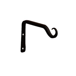 achla designs straight upcurled wall bracket hook, 6-inch (tsh-09), black