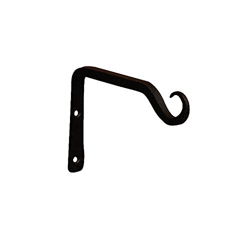 Achla Designs Straight Upcurled Wall Bracket Hook, 6-inch (TSH-09), Black