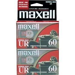 maxell 109024 60 minute storage capacity normal bias type flat packs 2 pack cassettes