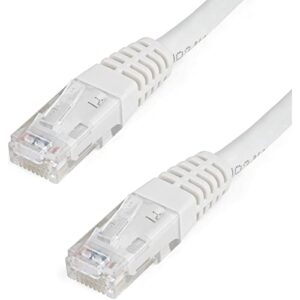 startech.com 6ft cat6 ethernet cable - white cat 6 gigabit ethernet wire -650mhz 100w poe++ rj45 utp molded category 6 network/patch cord w/strain relief/fluke tested ul/tia certified (c6patch6wh)