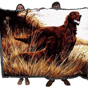 Pure Country Weavers Irish Setter Blanket by Robert May - Gift for Dog Lovers - Tapestry Throw Woven from Cotton - Made in The USA (72x54)