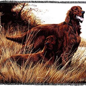 Pure Country Weavers Irish Setter Blanket by Robert May - Gift for Dog Lovers - Tapestry Throw Woven from Cotton - Made in The USA (72x54)