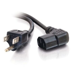 c2g 03152 18 awg universal 90 degree power cord with 3 pin connector, 6 feet (1.82 meters), black