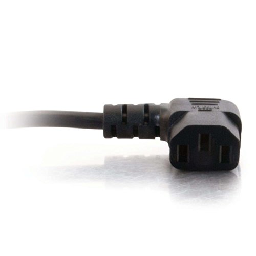 C2G 03152 18 AWG Universal 90 Degree Power Cord With 3 Pin Connector, 6 Feet (1.82 Meters), Black