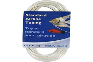 penn-plax standard airline tubing for aquariums – clear and flexible – resists kinking – safe for freshwater and saltwater fish tanks – 8 feet
