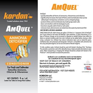 Kordon AMQUEL One-Step Aquarium Water Conditioner - Removes Chlorine & Chloramines Fast, Detoxifies Ammonia, for Freshwater & Saltwater Aquariums, 16-Ounces