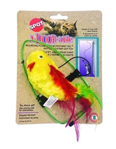 spot by ethical products a-door-able plush bird cat toy with feathers – interactive cat toy for indoor cat – with catnip