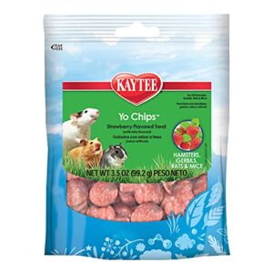 kaytee fiesta strawberry flavor yogurt chips for small animals, 3.5-oz bag