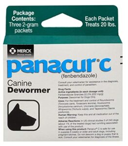 panacur c canine dewormer (fenbendazole), 2 gram,white