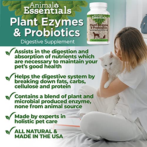 Animal Essentials Plant Enzyme & Probiotics Digestive Supplement for Dogs & Cats, 10.6 oz - Digestion Support