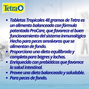 Tetra TetraMin Tropical Tablets 1.69 Ounces, Nutritionally Balanced Fish Food For Bottom Feeders