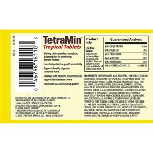 Tetra TetraMin Tropical Tablets 1.69 Ounces, Nutritionally Balanced Fish Food For Bottom Feeders