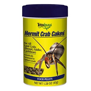 tetrafauna hermit crab cakes 1.58 ounces, food pellets for all land crabs, 100ml (16976)