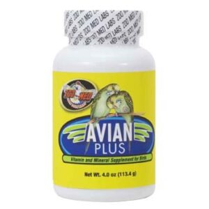 zoo med laboratories bzma374 avian plus bird vitamins, 4 oz (976610)