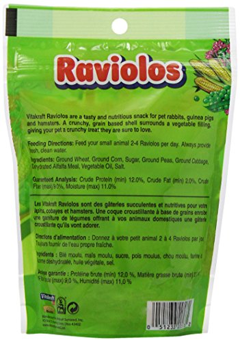 Vitakraft Raviolos Small Animal Treat - Made with Real Vegetables - For Rabbits, Guinea Pigs, and Hamsters Brown 5 Ounce (Pack of 1)