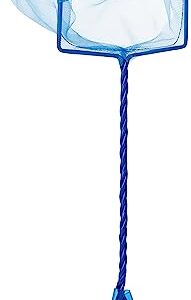 Marina 3-Inch Blue Fine Nylon Net with 10-Inch Handle, Aquarium Maintenance Tool, Blue, 11273