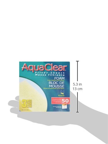 AquaClear 50 Foam Filter Inserts, Aquarium Filter Replacement Media, 3-Pack, A1394