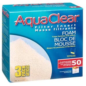AquaClear 50 Foam Filter Inserts, Aquarium Filter Replacement Media, 3-Pack, A1394