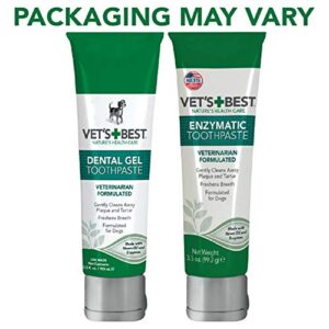 Vet’s Best Enzymatic Dog Toothpaste | Teeth Cleaning and Fresh Breath Dental Care Gel | Vet Formulated | 3.5 Ounces