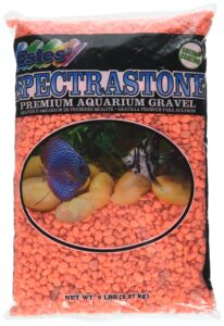 spectrastone permaglo orange aquarium gravel for freshwater aquariums, 5-pound bag