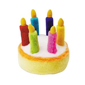 multipet plush 5.5-inch musical birthday cake dog toy (1 count), all breed sizes