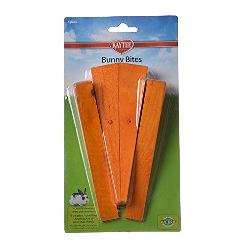 Kaytee Bunny Bites, 4 Piece, Carrot Chew Toys for Small Pets