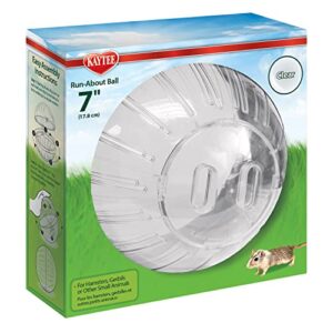 kaytee 7" clear run-about exercise ball for pet hamsters & gerbils