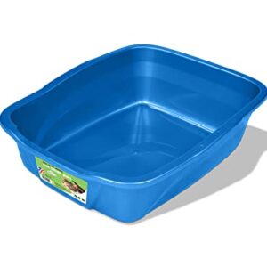 Van Ness Pets Medium Open Cat Litter Box, Space-Saving Pan Size, Blue, CP2 Blue Large