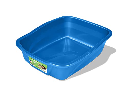 Van Ness Pets Medium Open Cat Litter Box, Space-Saving Pan Size, Blue, CP2 Blue Large