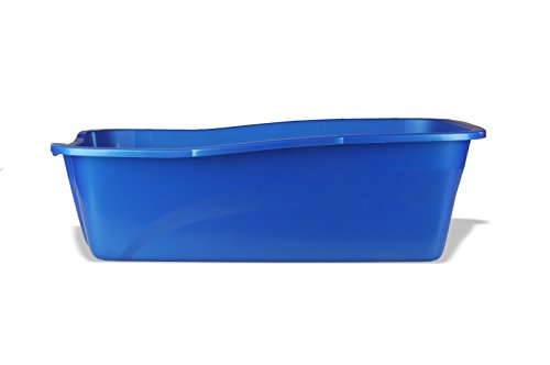 Van Ness Pets Medium Open Cat Litter Box, Space-Saving Pan Size, Blue, CP2 Blue Large