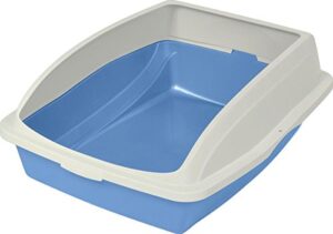 van ness pets large high sided cat litter box with frame, blue, cp4