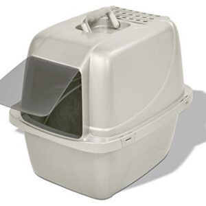 Van Ness Pets Odor Control Large Enclosed Cat Litter Box, Hooded, Pearl, CP6