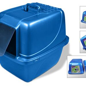 Van Ness Pets Odor Control Extra Large, Giant Enclosed Cat Pan with Odor Door, Hooded, Blue, CP7