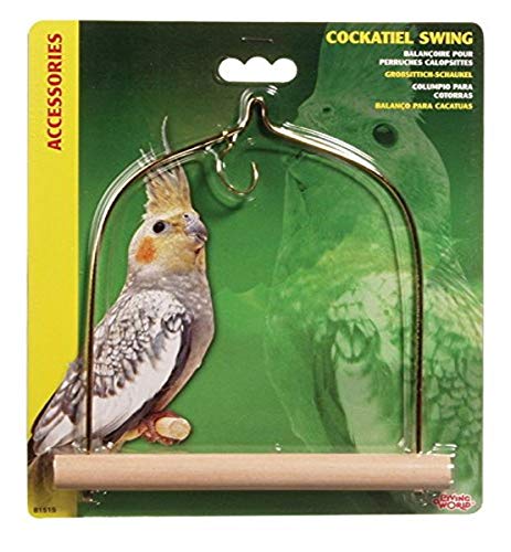 Living World Cockatiel Swing with Wooden Perch, 5 1/2-Inch by 7-Inch