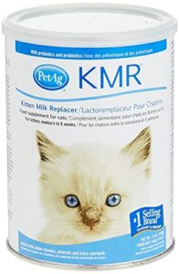 petag kmr kitten milk replacer powder - prebiotics and probiotics for newborn to 6 week - 12 oz powdered drink mix