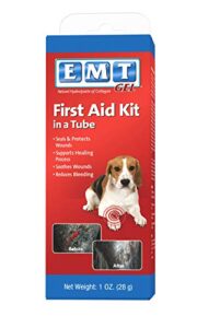 petag emt gel first aid kit for dog wound care - contains hydrolyzed collagen - seals, soothes, and protects wounds - 1 fl oz
