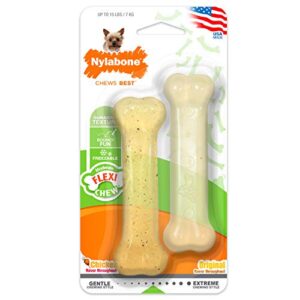 nylabone flexichew bone dog chew toys flexi chicken x-small/petite (1 count)