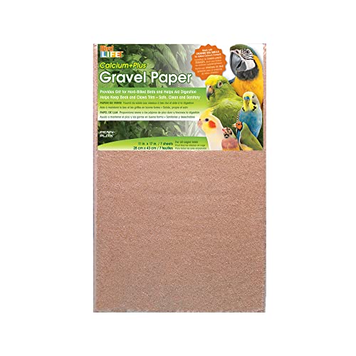 Penn-Plax BA639 7-Pack of Gravel Paper, 11" x 17" | Great for Hard-Billed Birds | Clean, Easy and Safe for Birds | Aids in Digestion