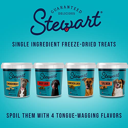 Stewart Freeze Dried Dog Treats, Beef Liver, Grain Free & Gluten Free, 21 Ounce Resealable Tub, Single Ingredient, Dog Training Treats