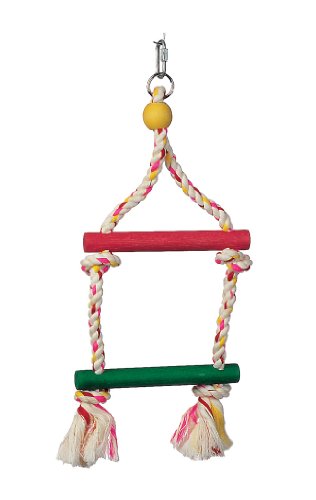 Living World Junglewood 2-Step Rope Ladder, Small, 6 Inches x 14 Inches