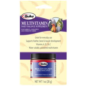 quiko multivitamin daily balance vitamin & mineral supplement for all pet birds, 1.0 ounce