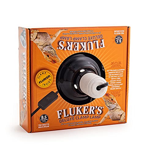 Fluker's Repta-Clamp Lamp with Switch for Reptiles ( Packaging May Vary ),Black, 8.5-Inches