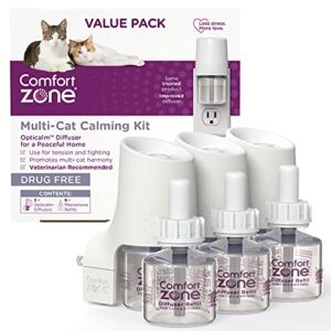 comfort zone multi-cat diffuser: value kit (3 diffusers & 6 refills)