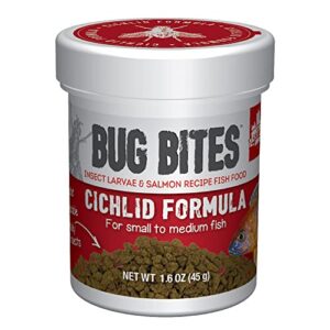 fluval bug bites cichlid fish food, granules for small to medium sized fish, 1.59 oz., a6580