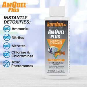 KORDON #33444 AmQuel Plus for Aquarium, 4-Ounce