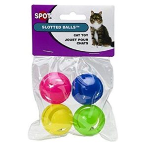 ethical slotted balls cat toy, 4-pack, all breed sizes