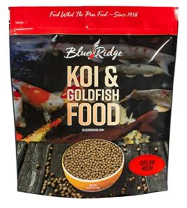 blue ridge fish food [5lb], color rich formula 3/16" floating pellet, koi and goldfish