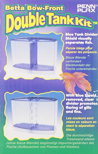 Penn Plax Twin Beta Bow-Front Kit for Aquarium Blue, Green, Tank is 7.5" Across The Front, 6" Across The Back